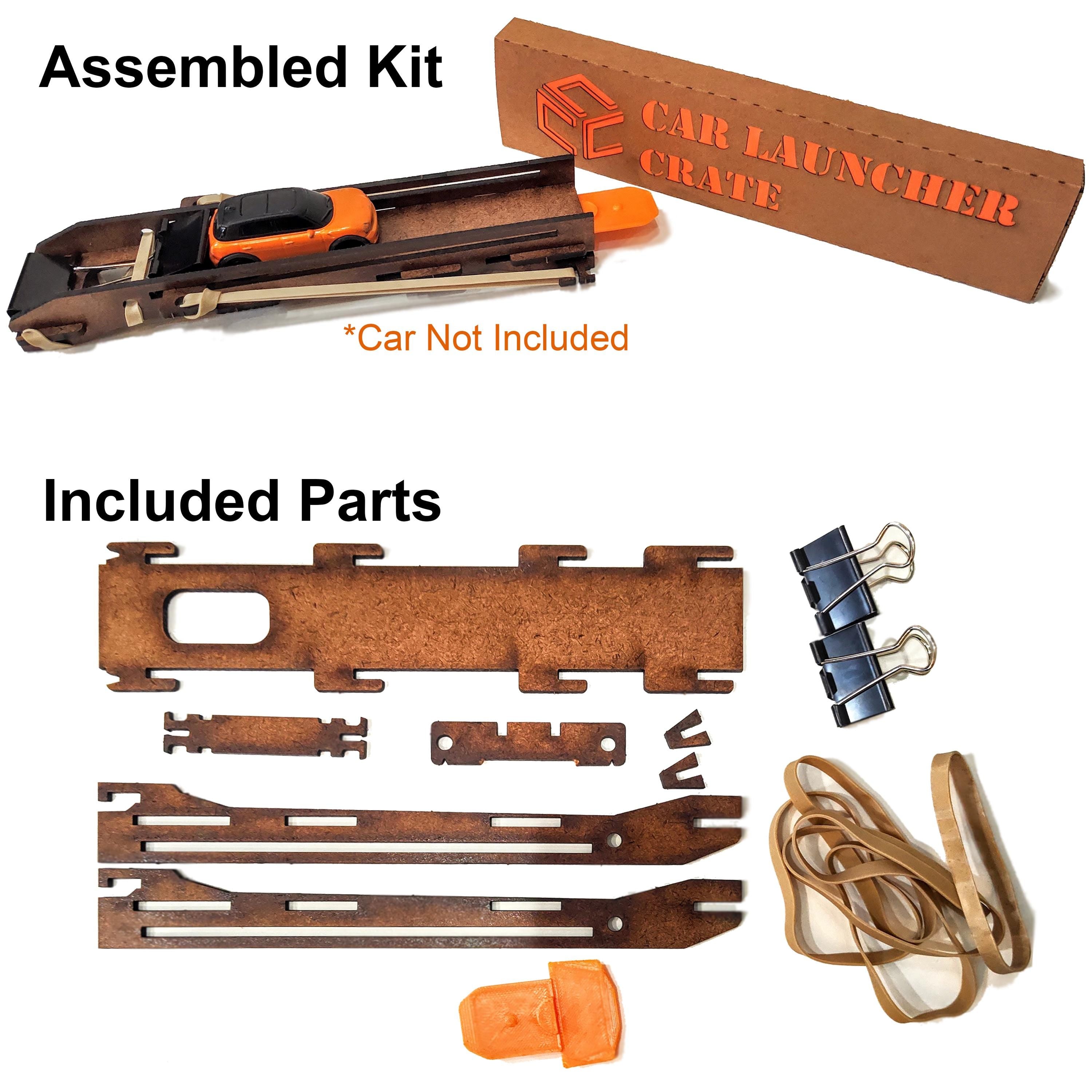 Car Launcher STEM Kit + Activities (COMPATIBLE WITH Hot Wheels and Matchbox Cars) - Creator's Craft Crate Physics Kit