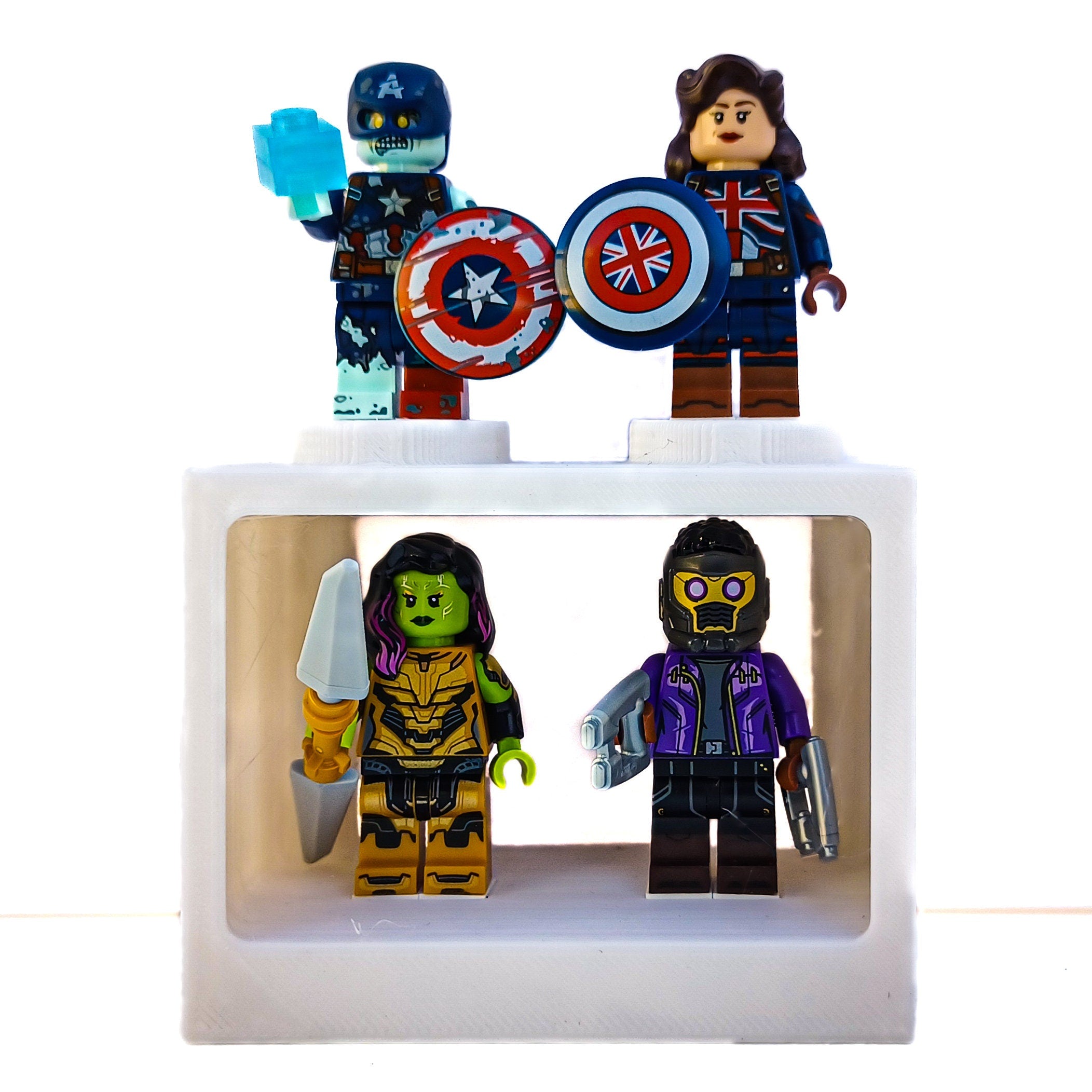 Buildable Minifig Display Brick (Set of 4, 8, 12, 16, or 24 Bricks)