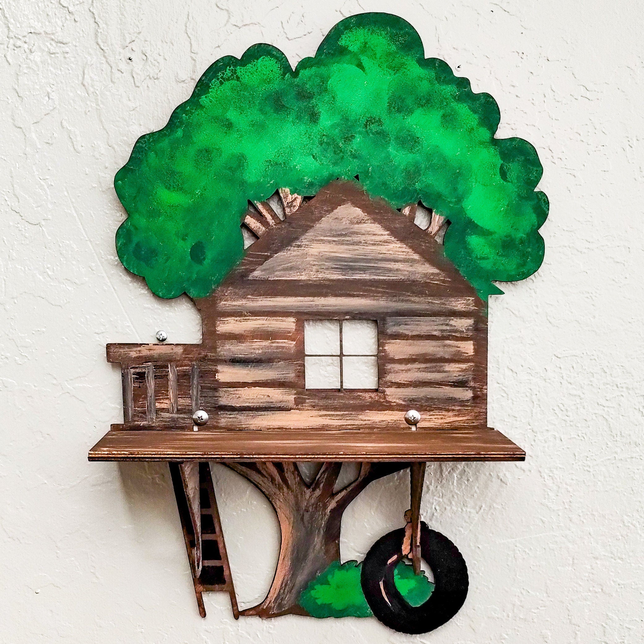 Treehouse Paintable Shelf | STENCILS INCLUDED + How-To Video