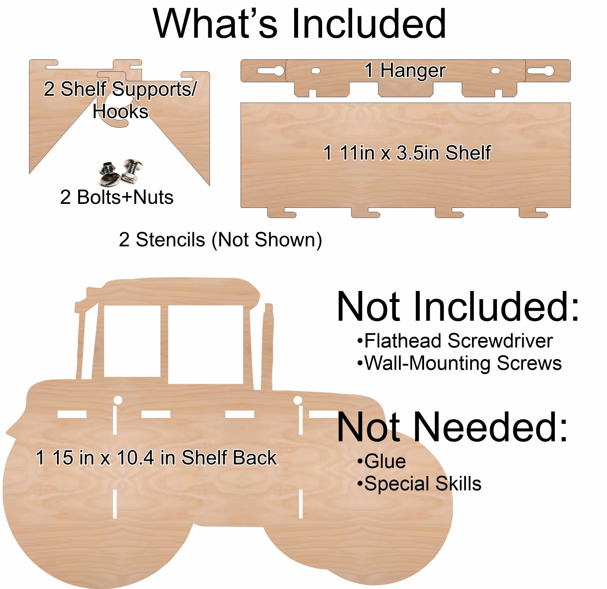 Tractor Paintable Shelf | STENCILS INCLUDED + How-To Video
