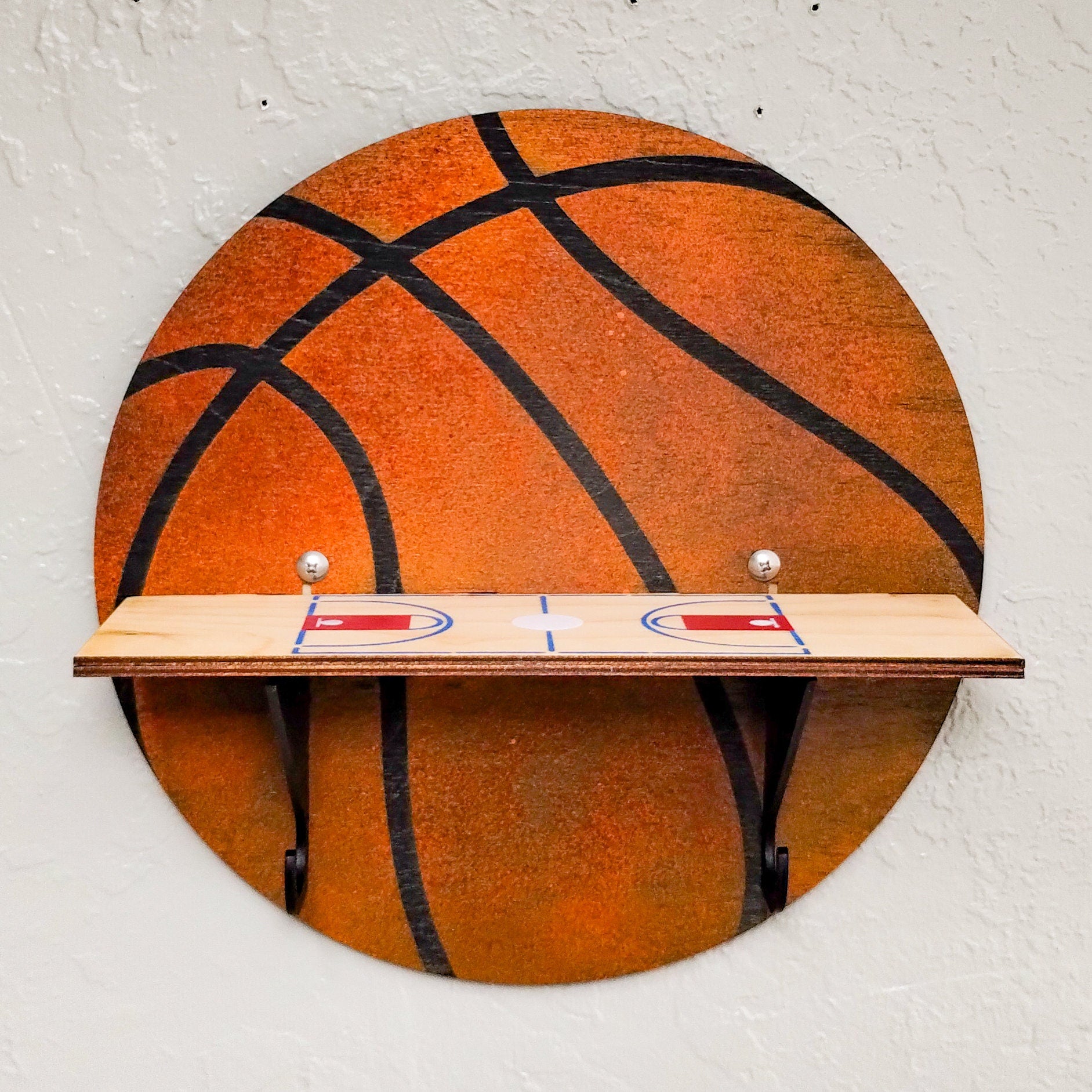 Basketball and Court Paintable Shelf | STENCILS INCLUDED + How-To Video