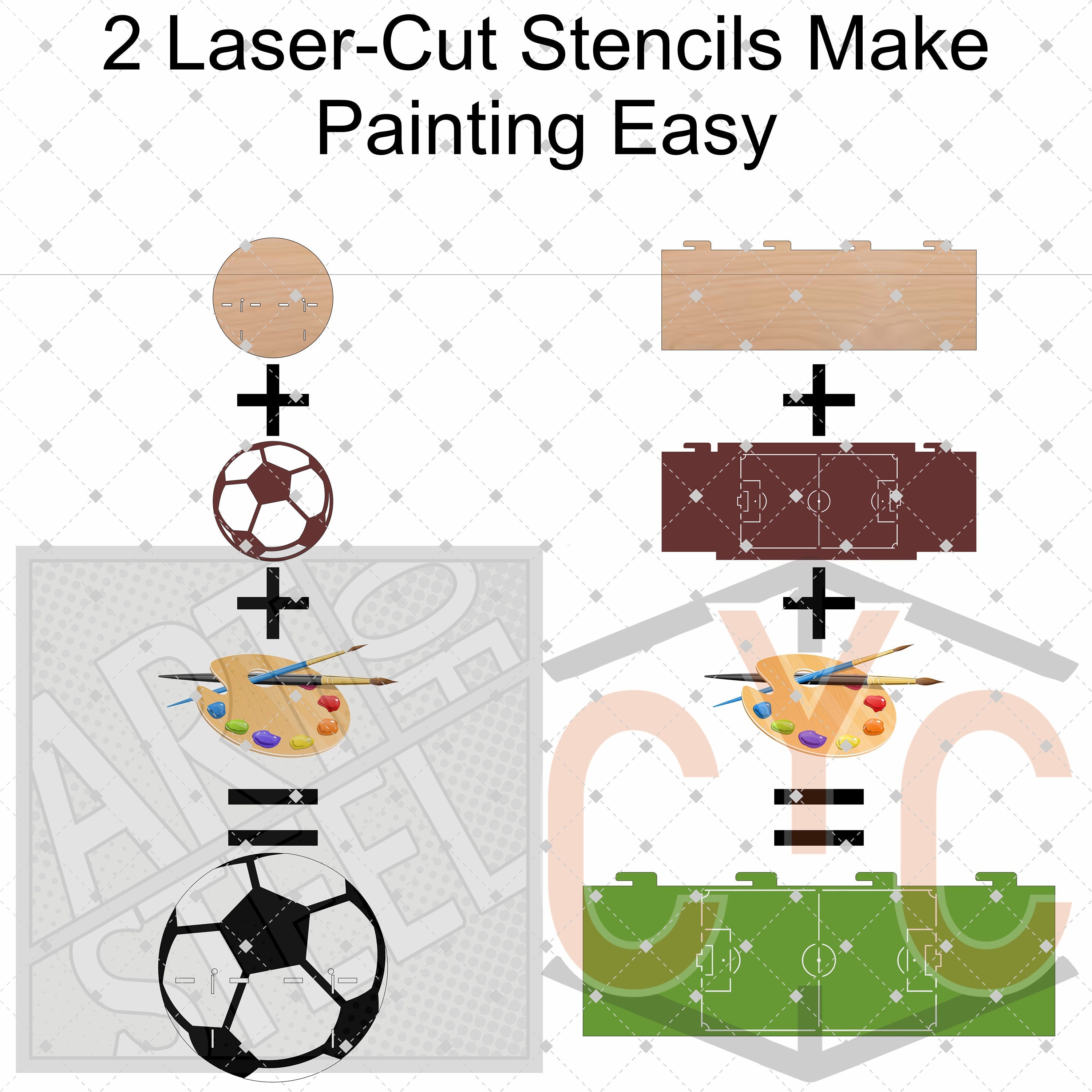 Soccer + Field Paintable Shelf | STENCILS INCLUDED + How-To Video