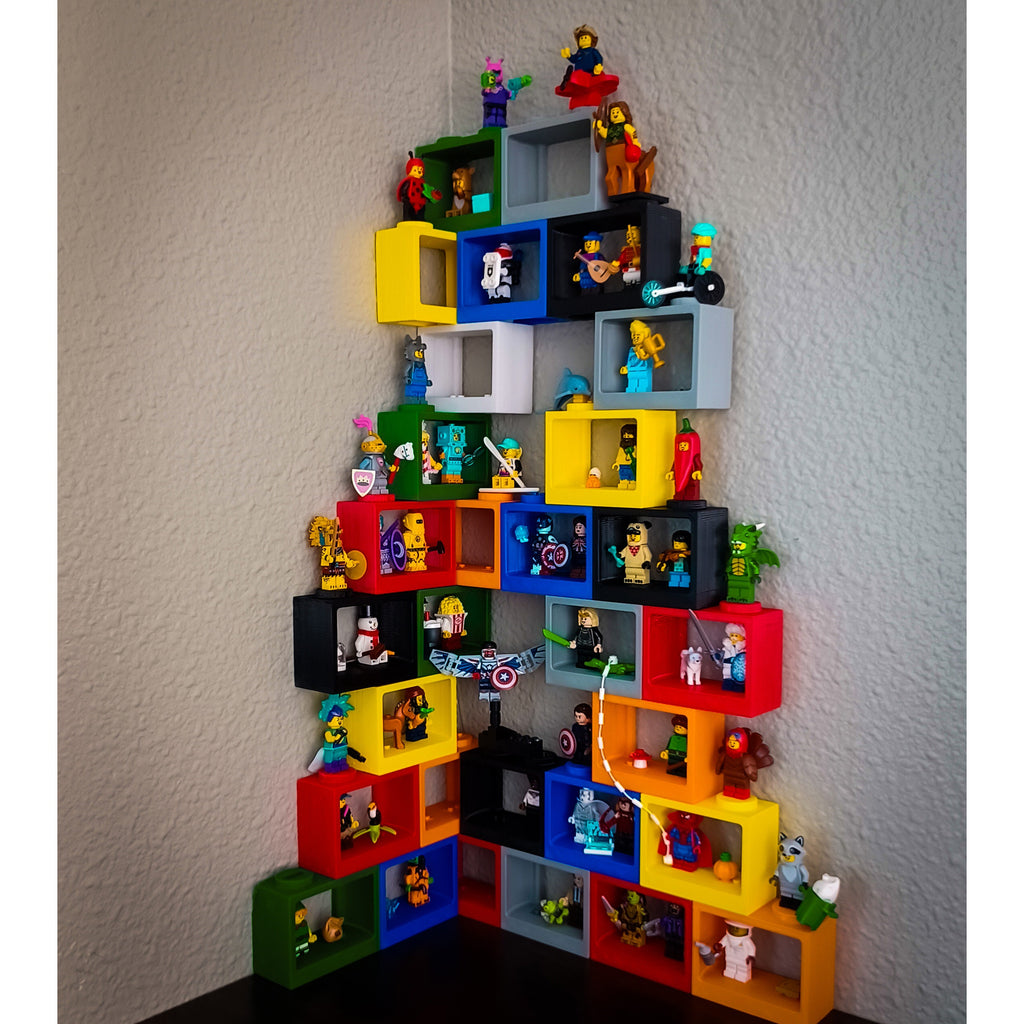 Buildable Minifig Display Brick (Set of 4, 8, 12, 16, or 24 Bricks)