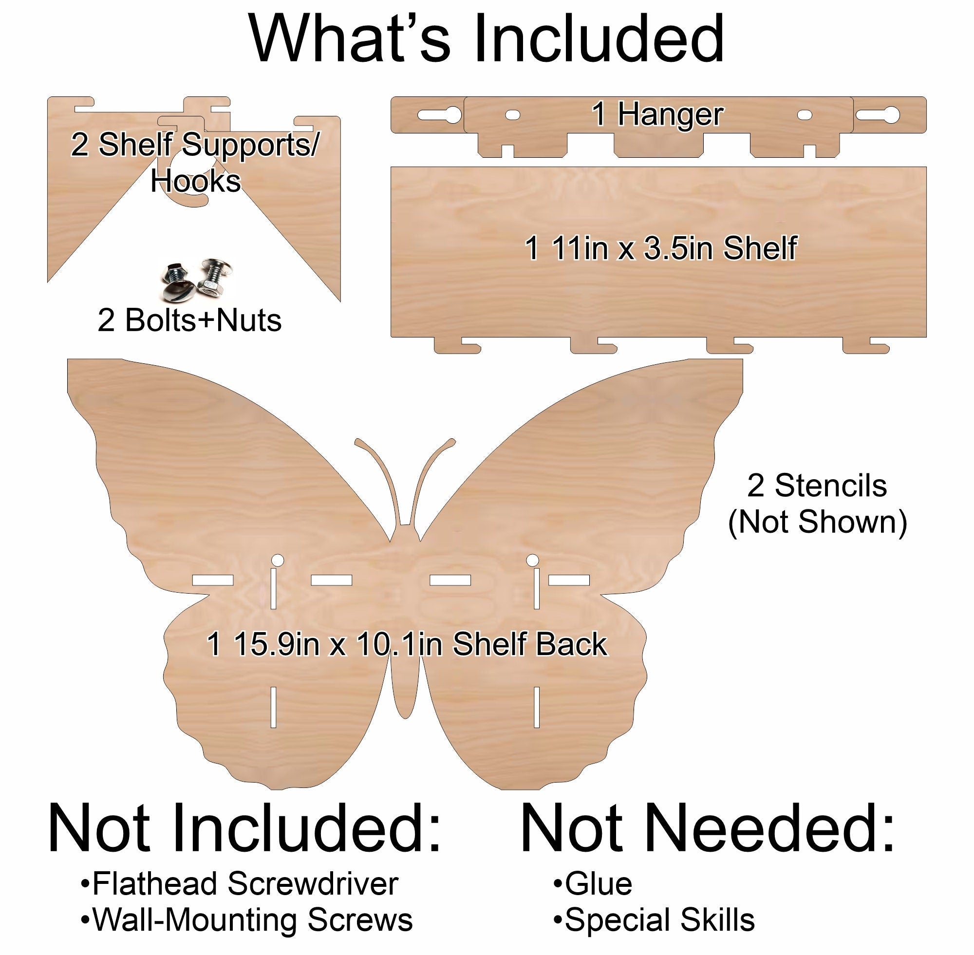 Butterfly Paintable Shelf | STENCILS INCLUDED + How-To Video