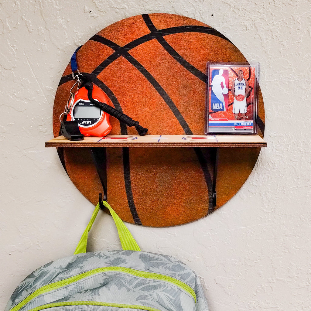 Basketball and Court Paintable Shelf | STENCILS INCLUDED + How-To Video