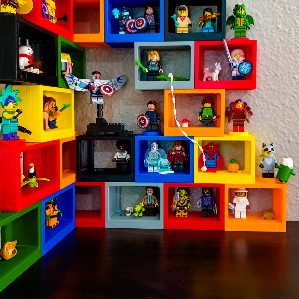 Buildable Minifig Display Brick (Set of 4, 8, 12, 16, or 24 Bricks)