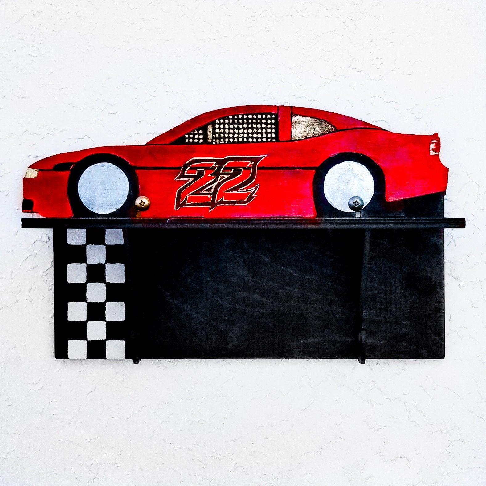 Race Car Paintable Shelf | STENCILS INCLUDED + How-To Video