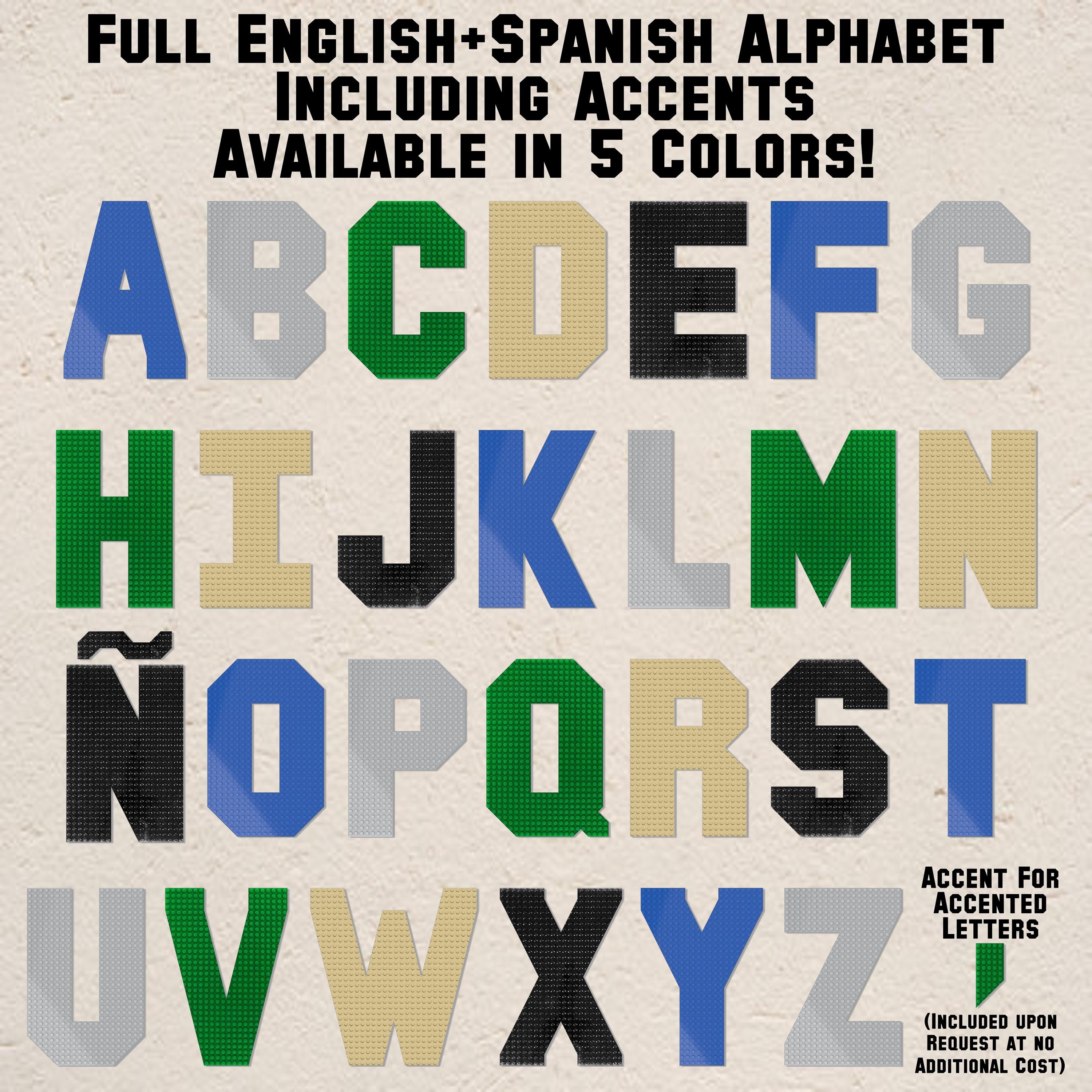 Alphabet Baseplate Letters – 10″ Tall Buildable Wall Art | Compatible with LEGO