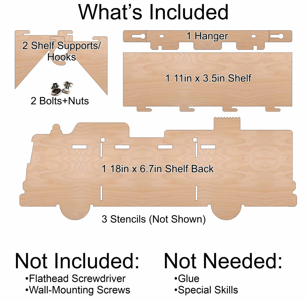 Firetruck Paintable Shelf | STENCILS INCLUDED + How-To Video