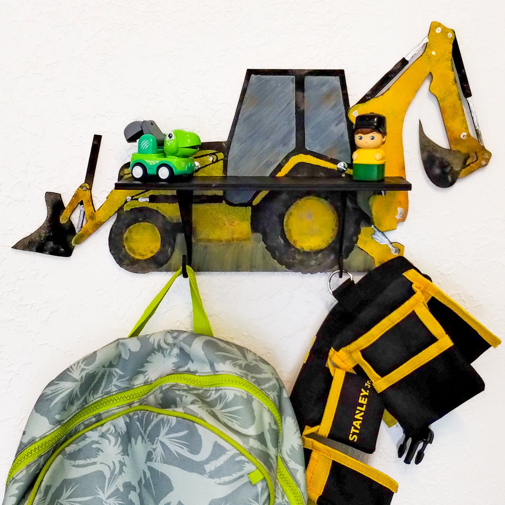 Backhoe Paintable Shelf | STENCILS INCLUDED + How-To Video