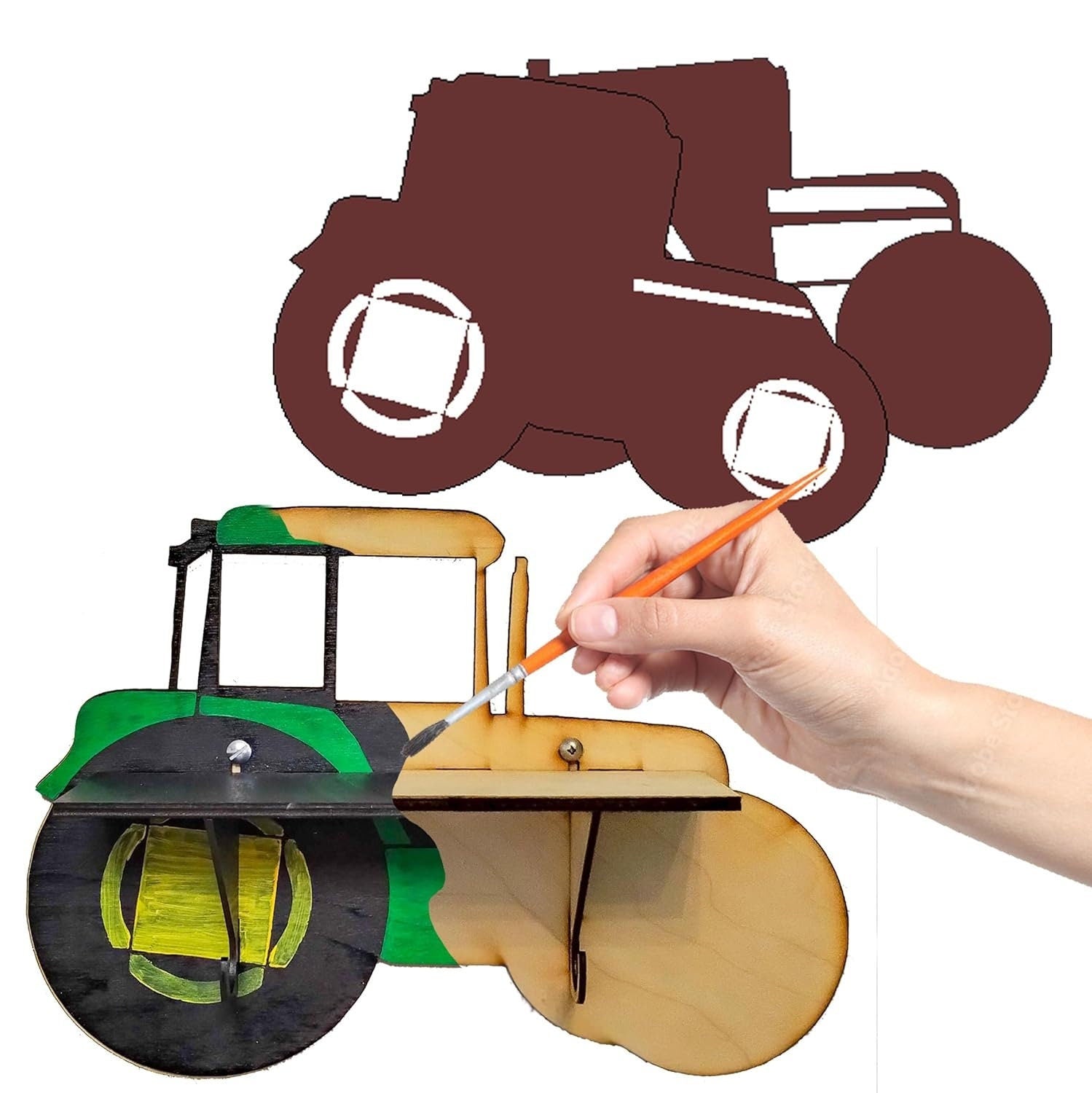 Tractor Paintable Shelf | STENCILS INCLUDED + How-To Video