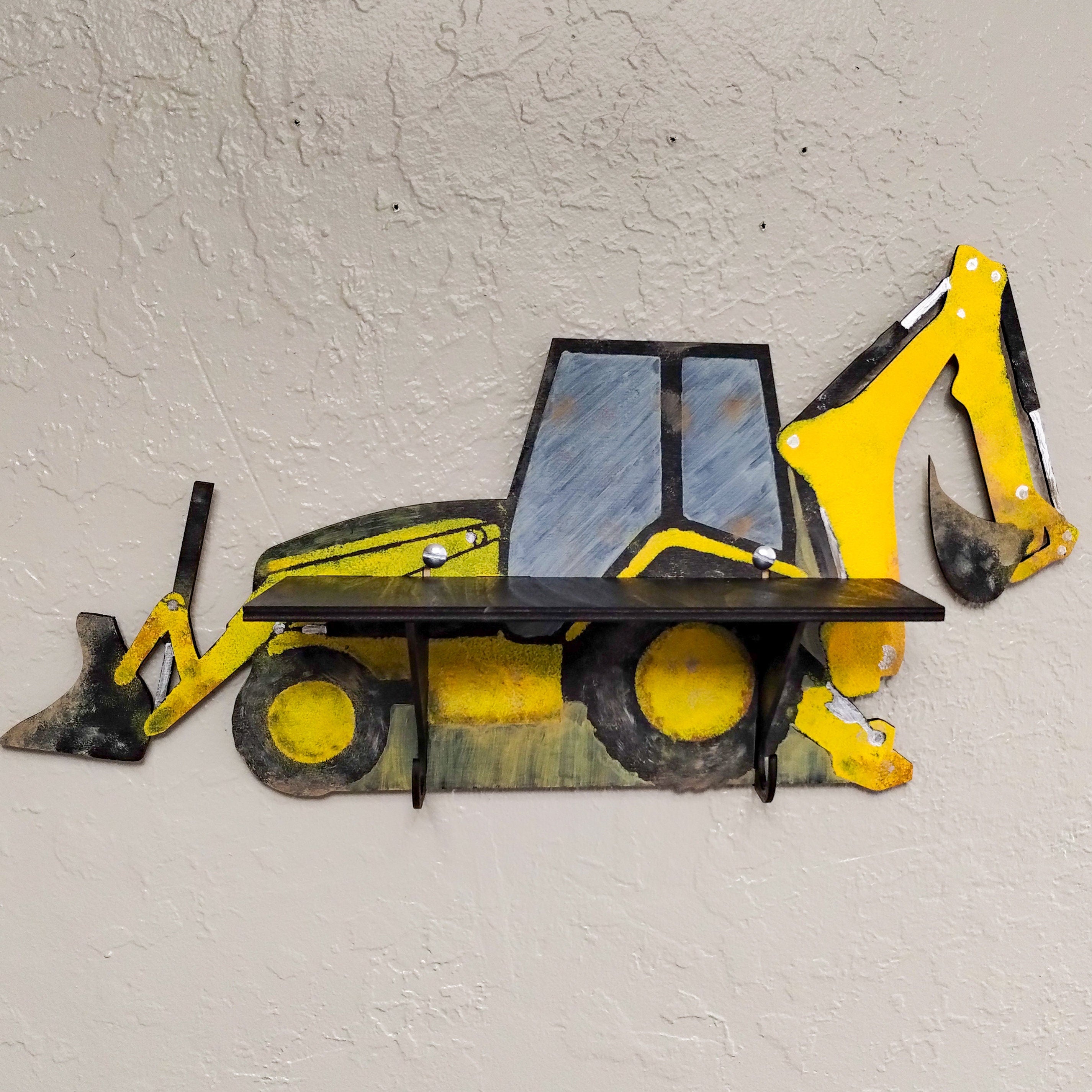 Backhoe Paintable Shelf | STENCILS INCLUDED + How-To Video