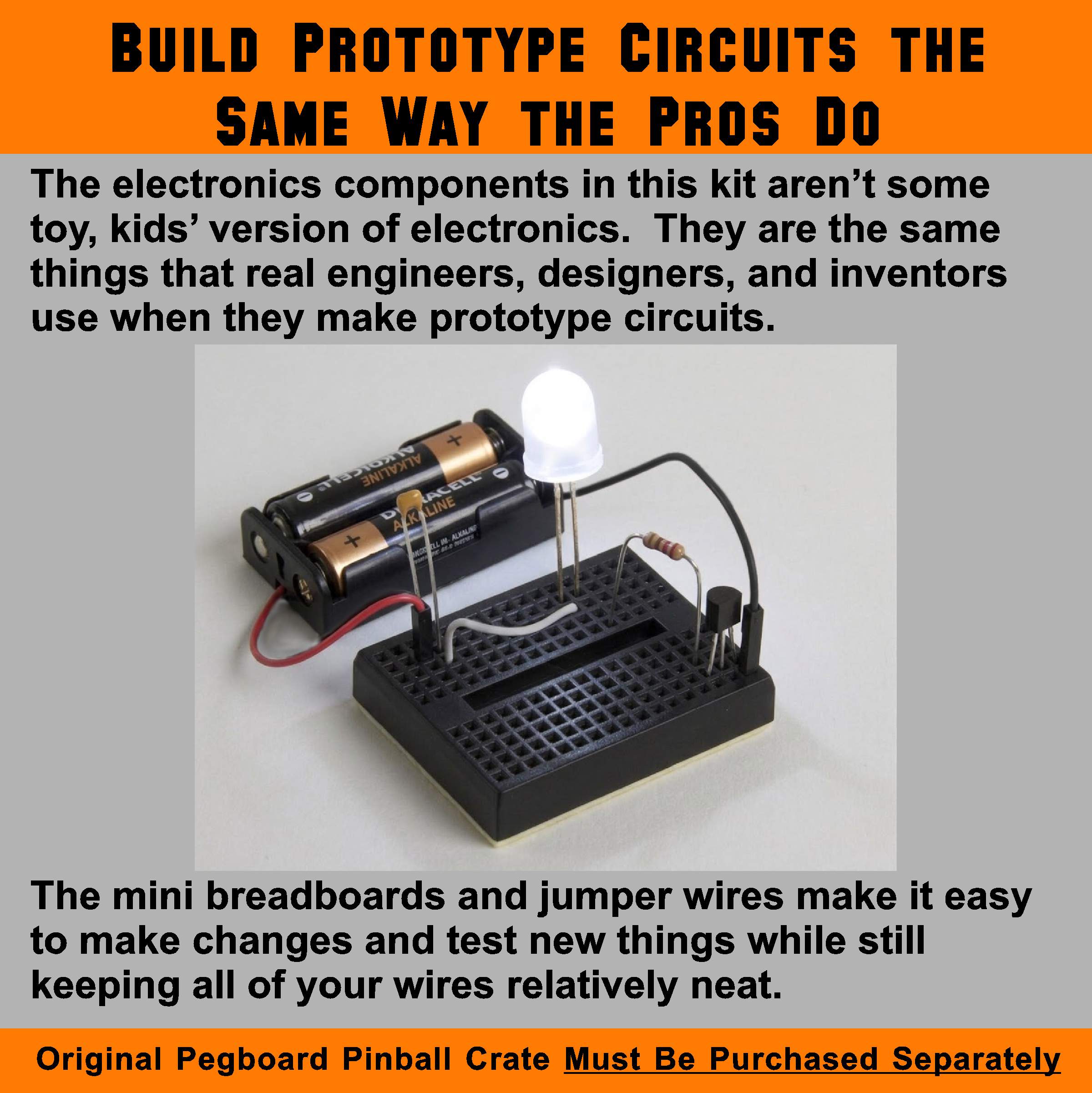 Pegboard Pinball Electronics Expansion Crate - Creator's Craft Crates