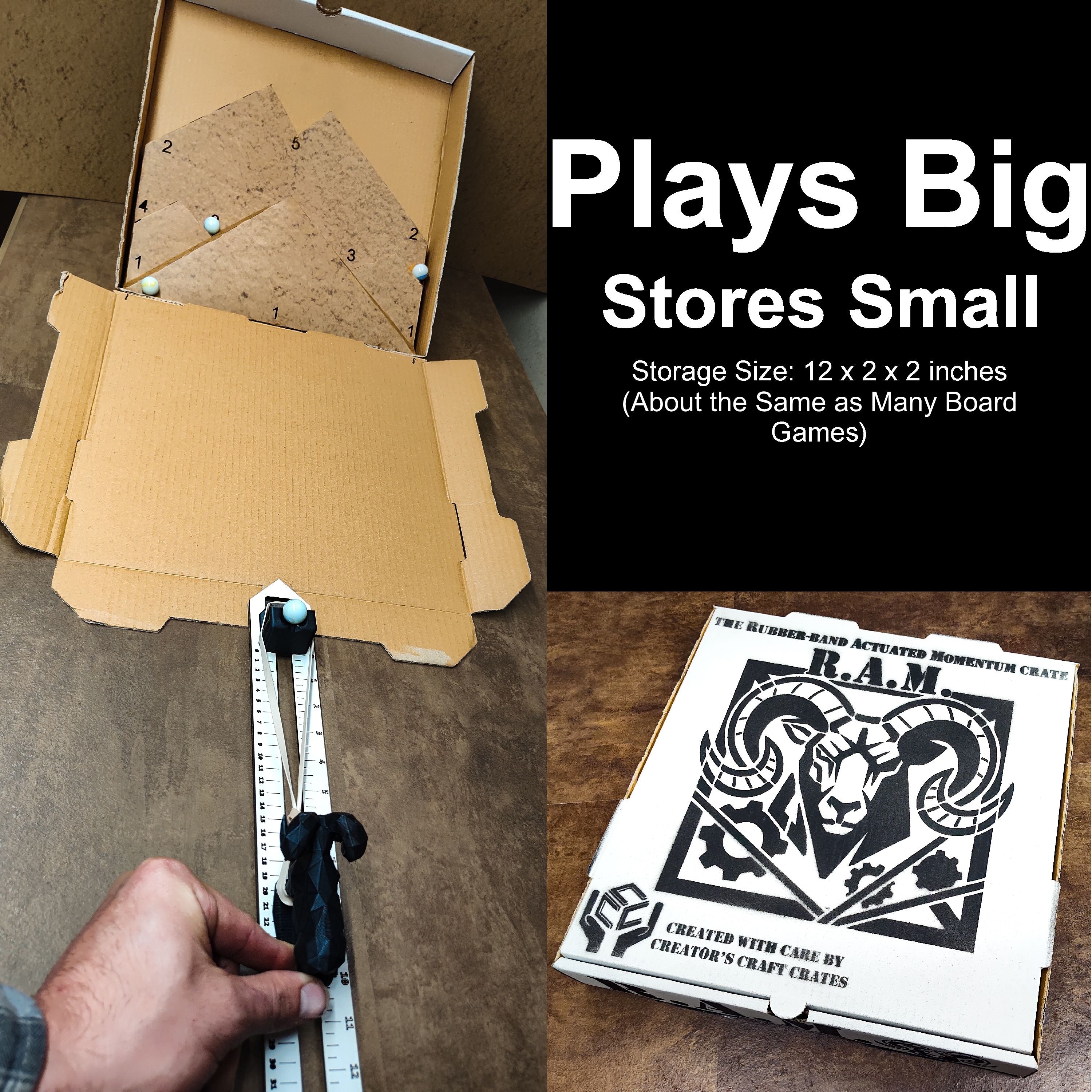 R.A.M. (Rubberband Actuated Momentum) Crate