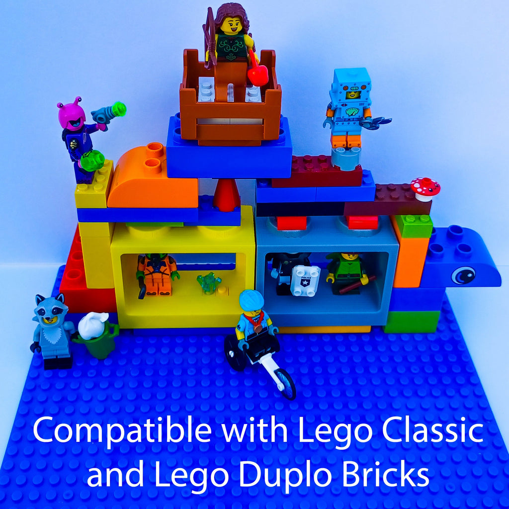 Buildable Minifig Display Brick (Set of 4, 8, 12, 16, or 24 Bricks)