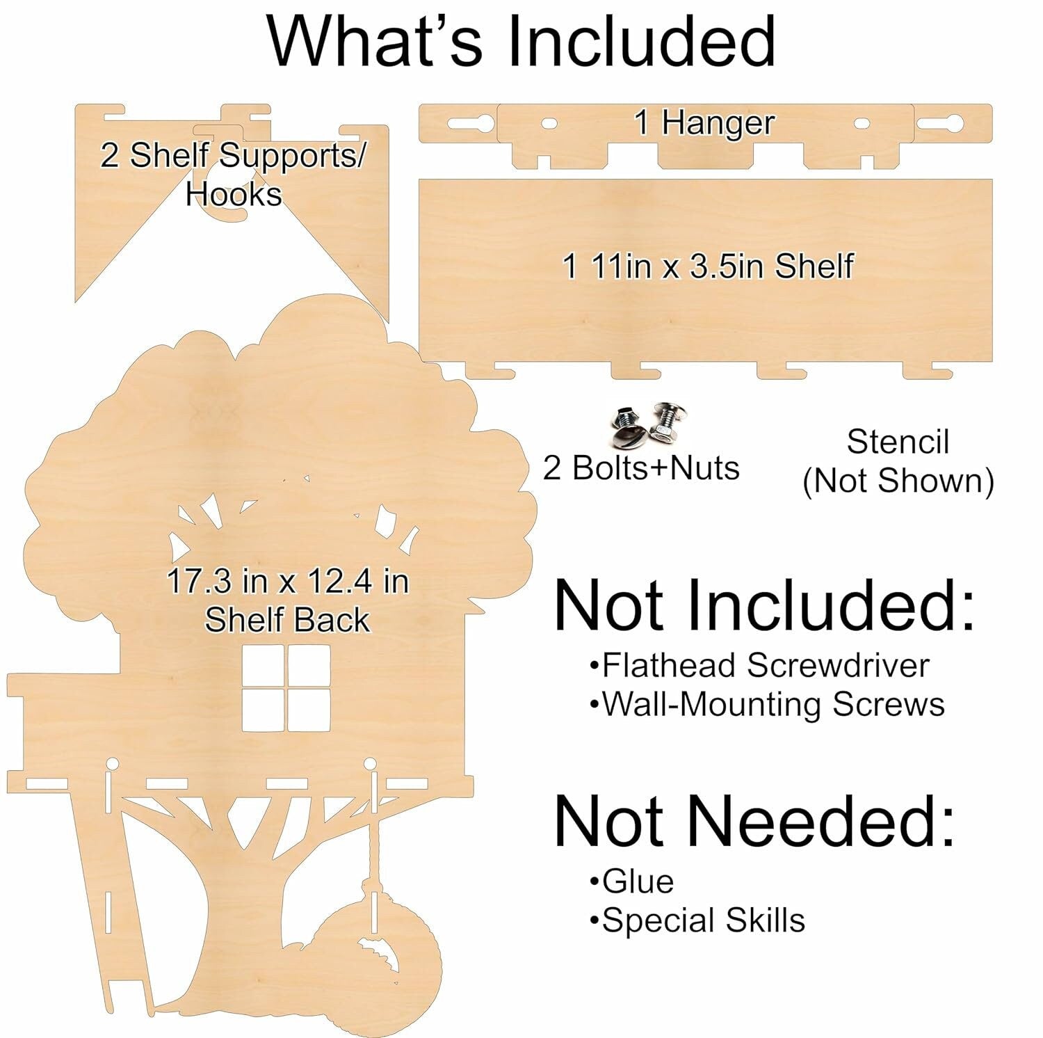 Treehouse Paintable Shelf | STENCILS INCLUDED + How-To Video