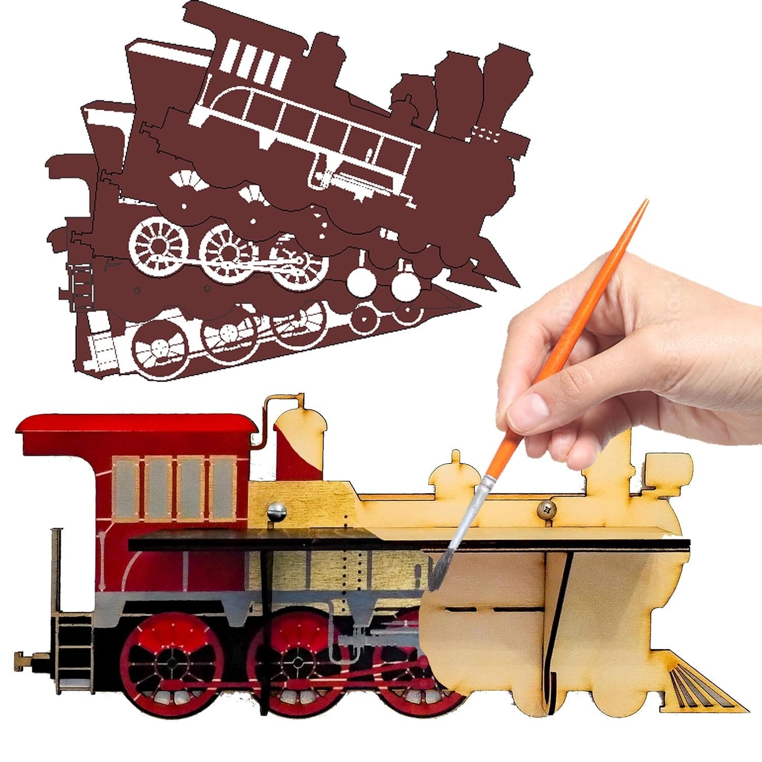 Train Engine Paintable Shelf | STENCILS INCLUDED + How-To Video