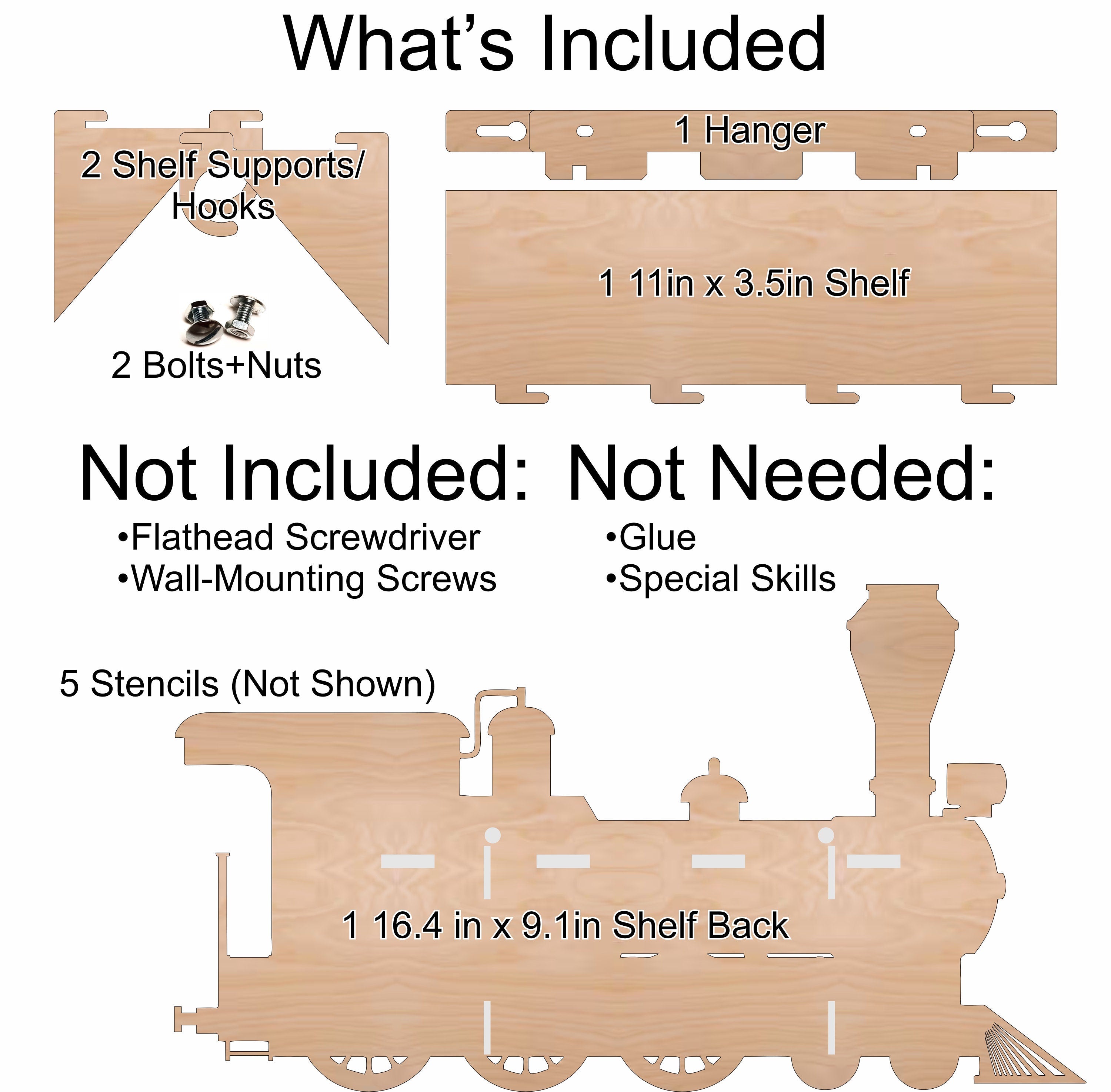 Train Engine Paintable Shelf | STENCILS INCLUDED + How-To Video