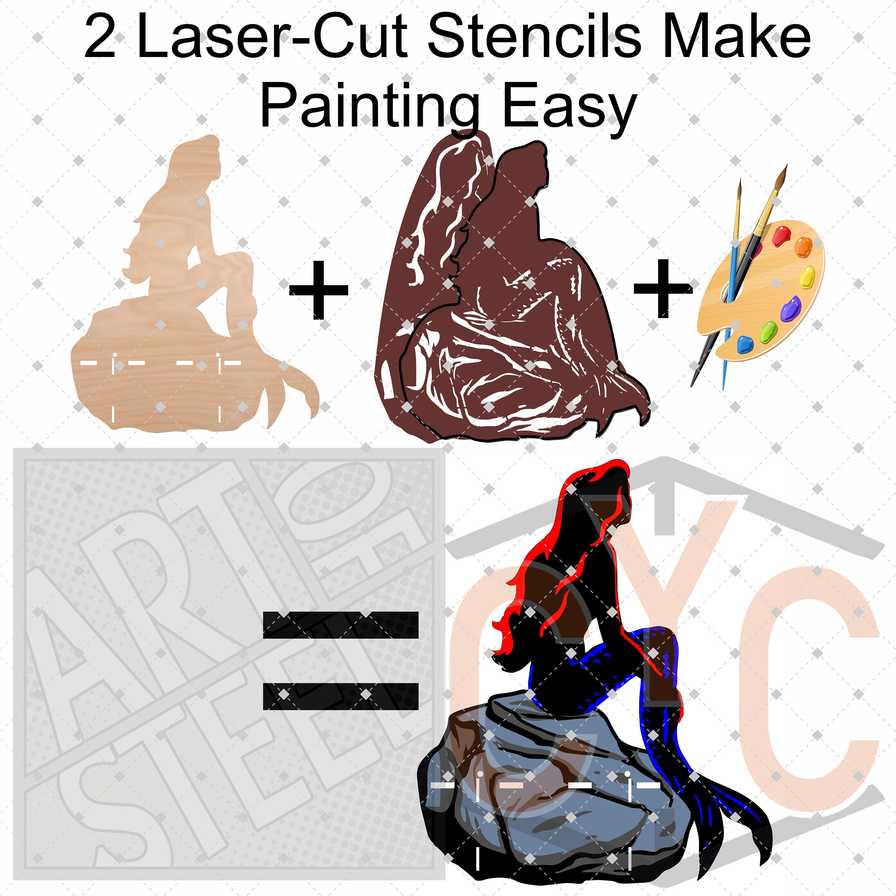 Mermaid Paintable Shelf | STENCILS INCLUDED + How-To Video