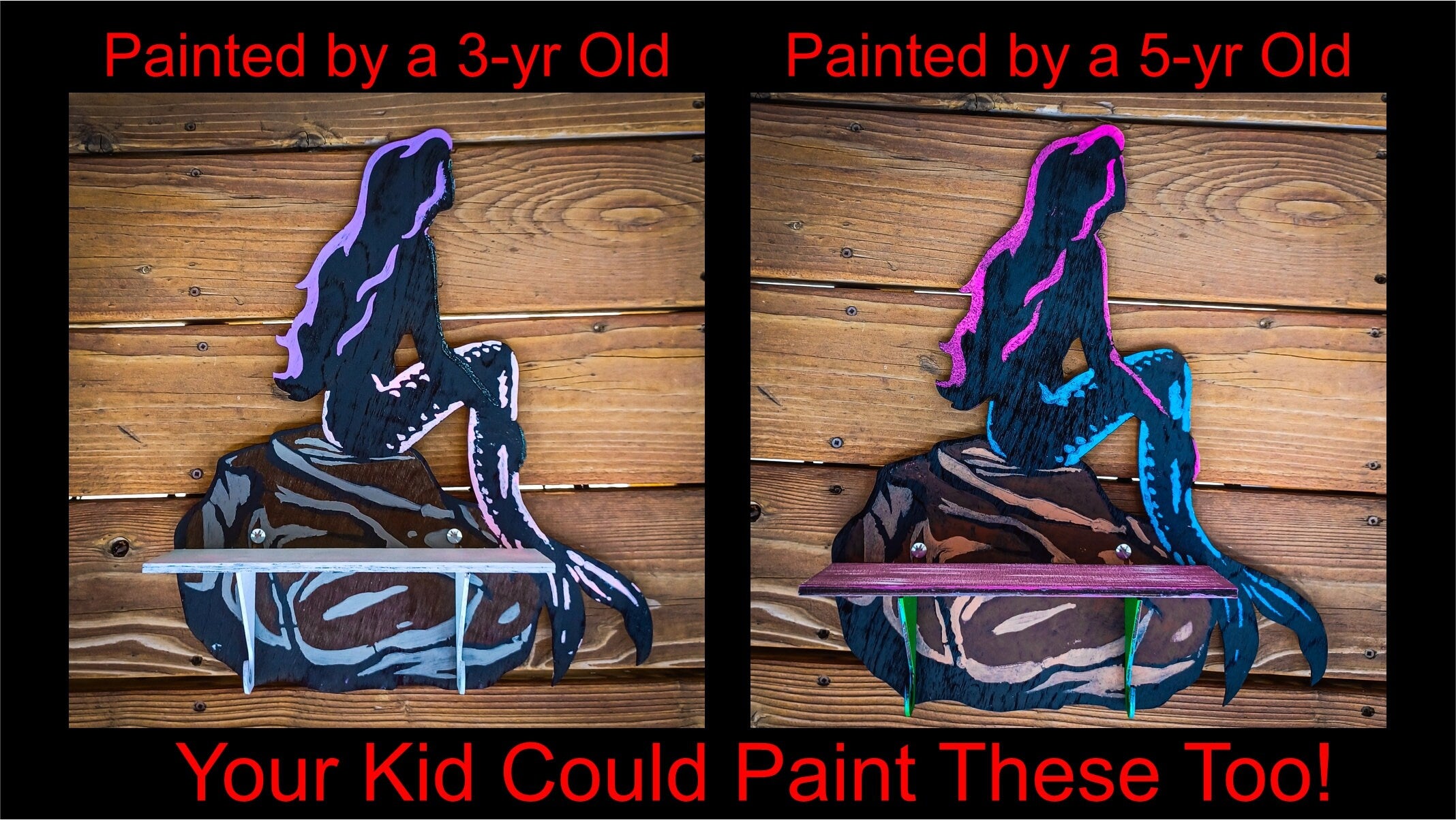 Mermaid Paintable Shelf | STENCILS INCLUDED + How-To Video
