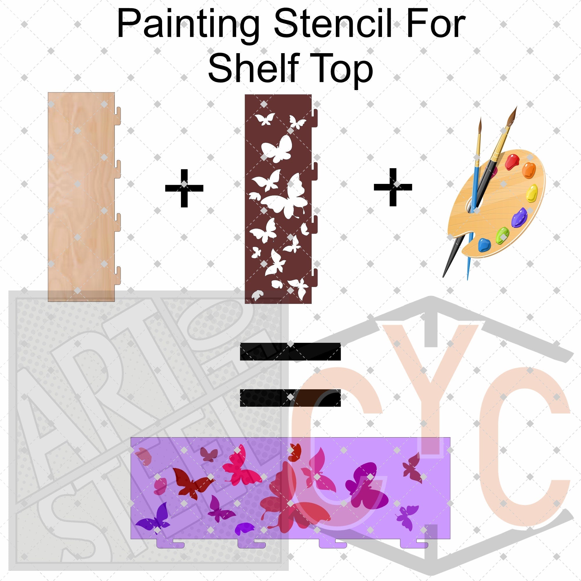 Butterfly Paintable Shelf | STENCILS INCLUDED + How-To Video