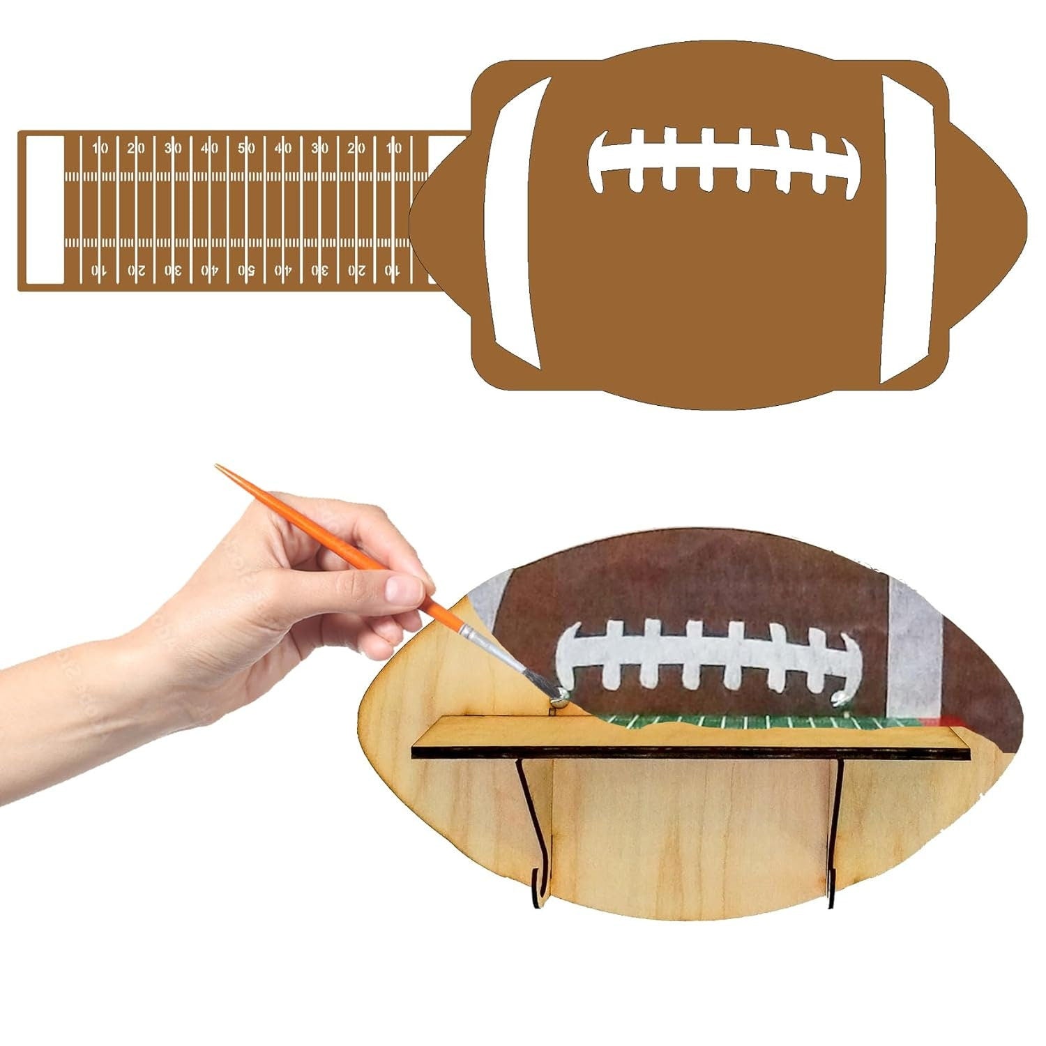 Football + Field Paintable Shelf | STENCILS INCLUDED + How-To Video