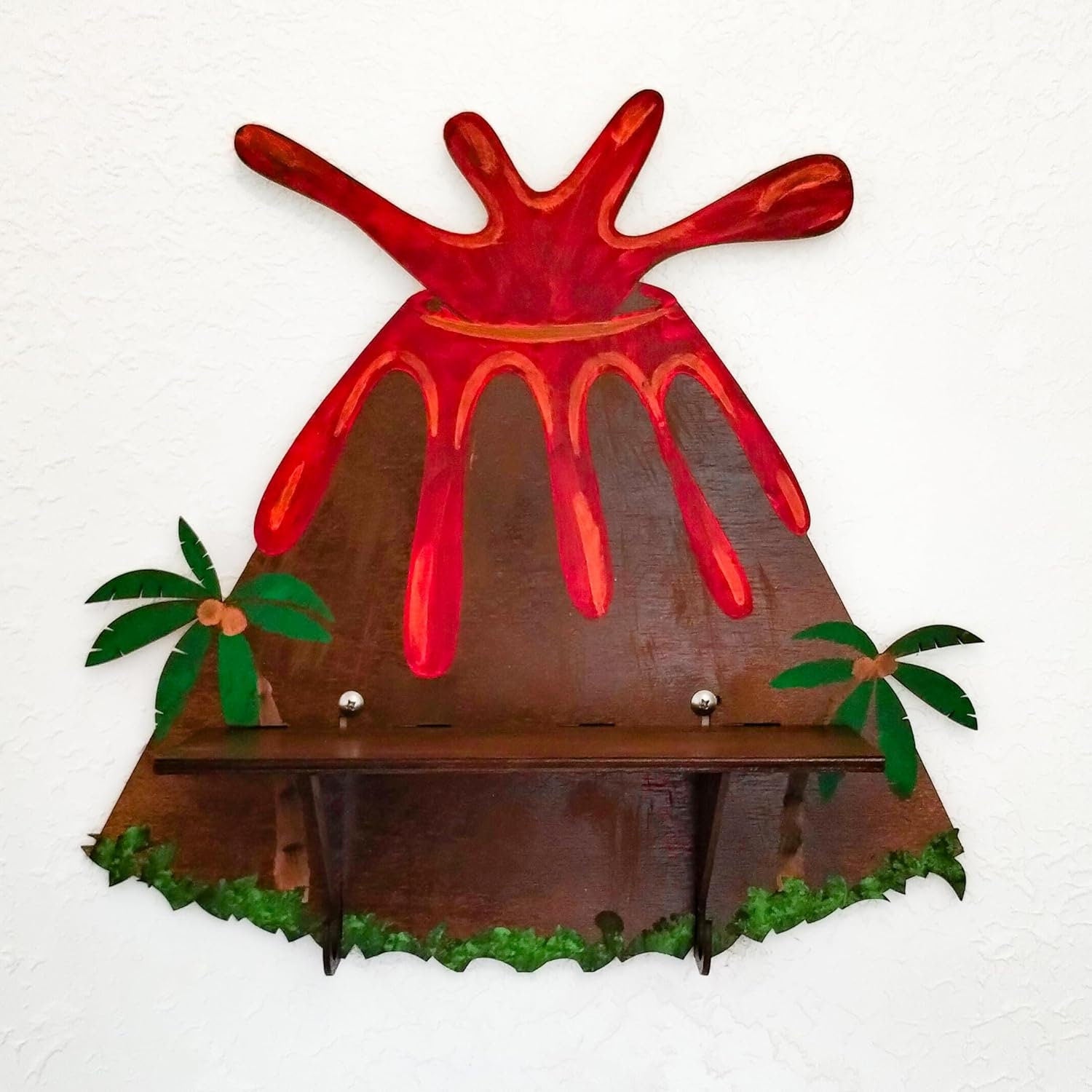 Volcano Paintable Shelf + 10 dinosaurs | STENCILS INCLUDED + How-To Video