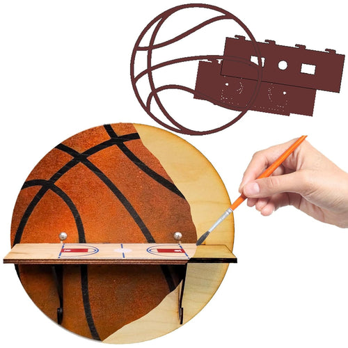 Basketball and Court Paintable Shelf | STENCILS INCLUDED + How-To Video
