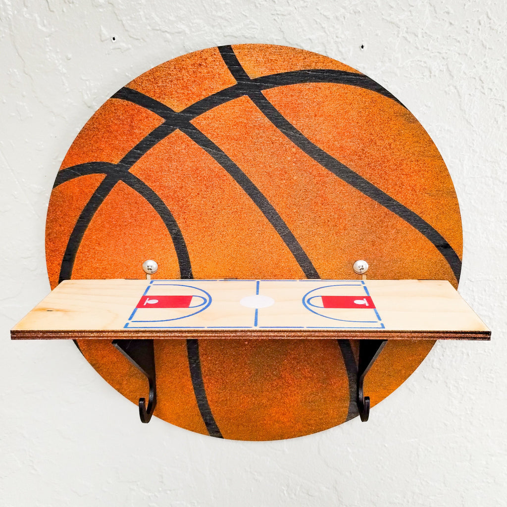 Basketball and Court Paintable Shelf | STENCILS INCLUDED + How-To Video