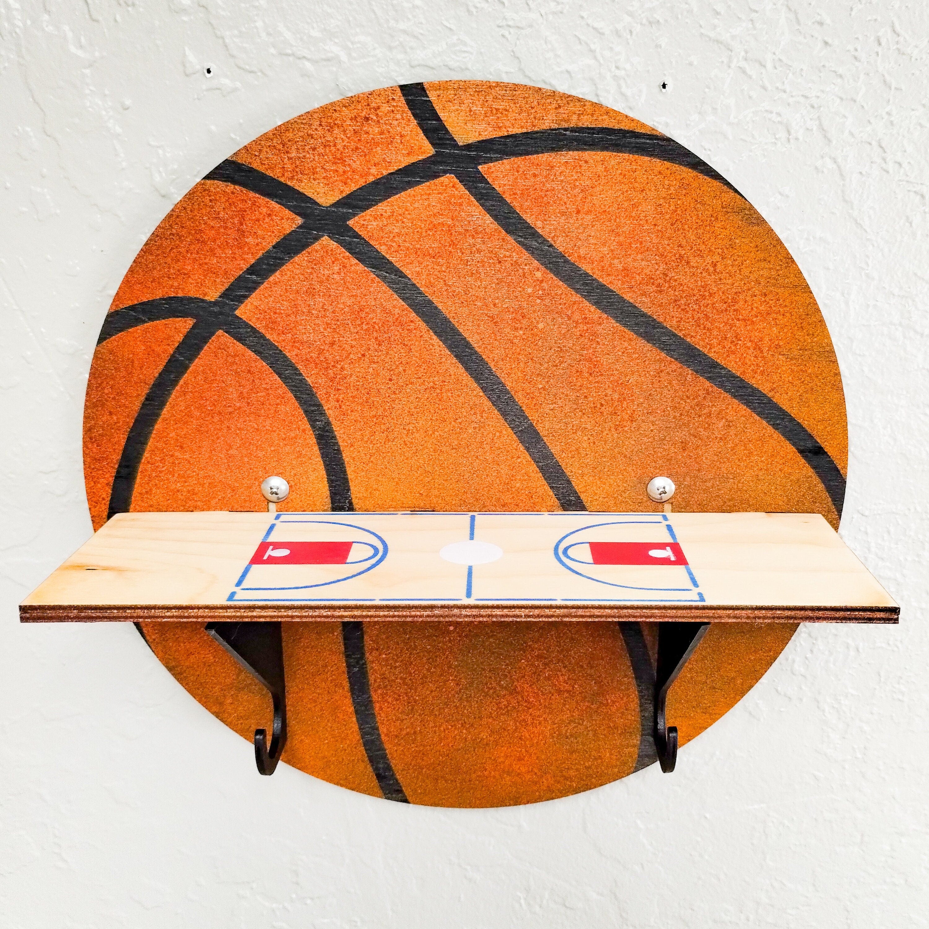 Basketball and Court Paintable Shelf | STENCILS INCLUDED + How-To Video