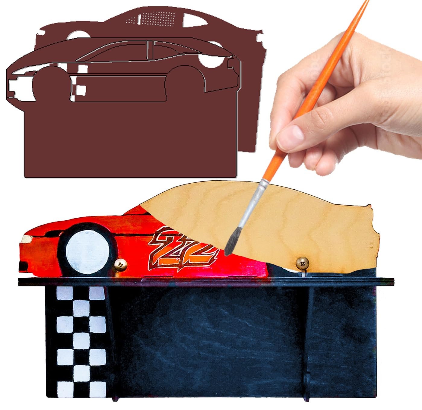 Race Car Paintable Shelf | STENCILS INCLUDED + How-To Video